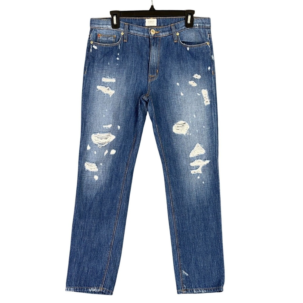 Hudson Jude Slouch‎ Skinny Crop Jeans Womens 28 Distressed Grunge Streetwear